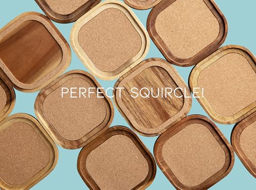 Acacia Wood Coasters for Drinks (6 Count)