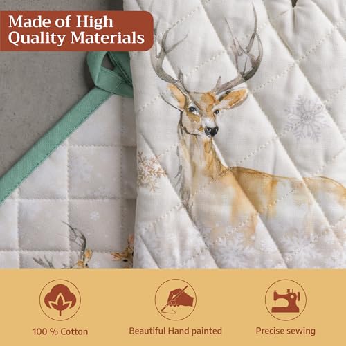 100% Cotton Oven Mitt & Pot Holder Set