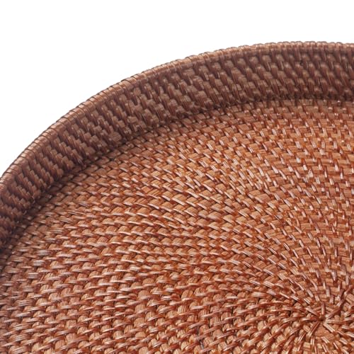 16.9 inch Round Rattan Tray