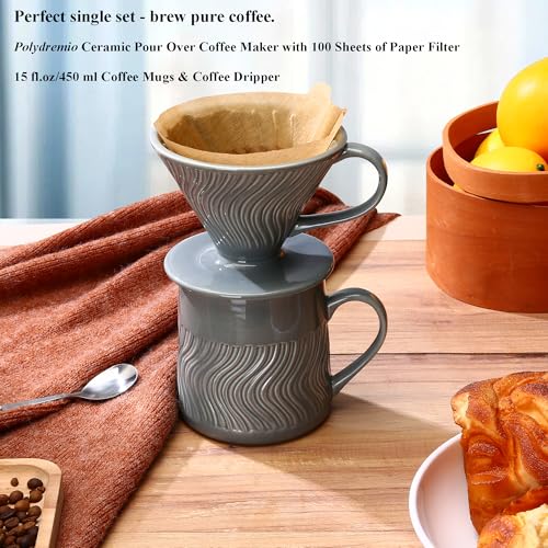 Pour Over Coffee Maker with 100 Sheets of Paper Filter