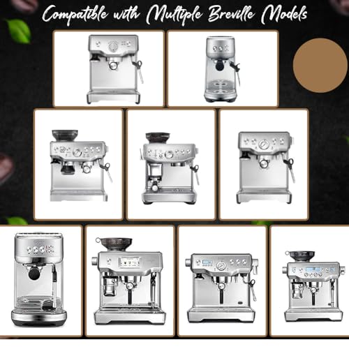 54mm Bottomless Portafilter for Breville Espresso Machines with 18g Filter Basket & 53.35mm Espresso Puck Screen