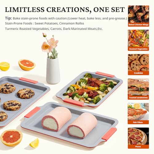 Non Stick Ceramic Baking Sheet Pan Set of 3 (3 Count)
