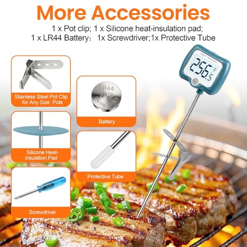 Candy Thermometer for Candy Making with Rotatable Large Display 10'' Long Probe