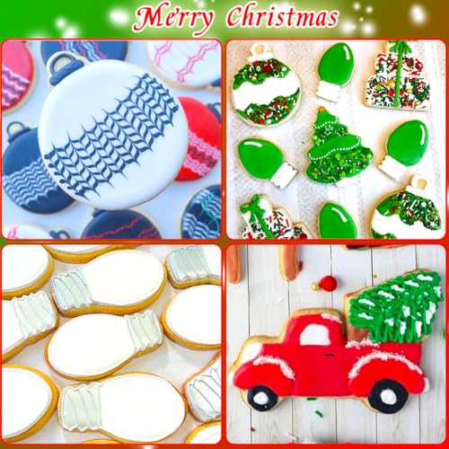 Christmas Ornament Cookie Cutters 4Pcs for Baking Decorating (4 Count)
