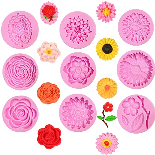 Flowers Fondant Molds Silicone Flower Molds for Cupcake Dessert