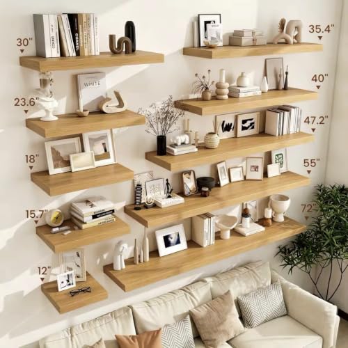 Deep Floating Shelves 55x12” Set of 2 (2 Count)
