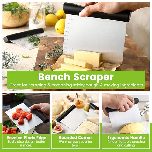 Stainless Steel Dough Blender & Bench Scraper Set