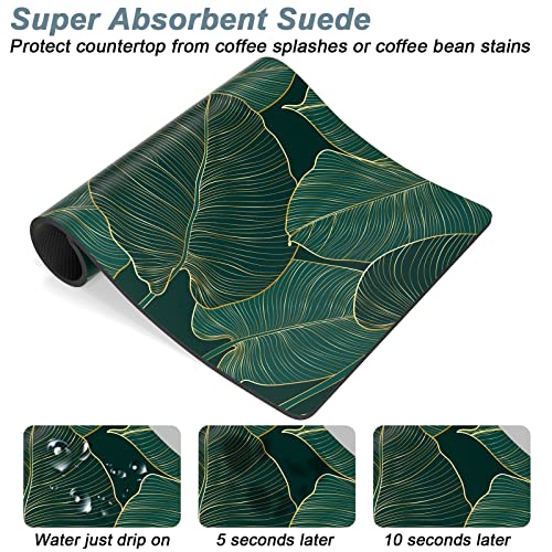 Coffee Mat 16" x 24" Cute Tropical Theme Coffee Bar Mats for Espresso Machine Station Accessories and Organizer
