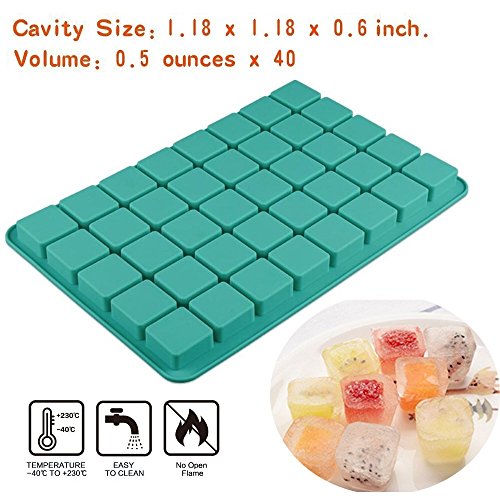 2 Pack 40 Cavity Square Caramel Candy Silicone Molds (80 Cavities)