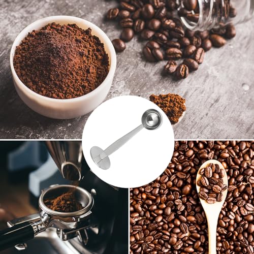 2-Inch-1 Coffee Scoops, 304 Stainless Steel Tablespoon Measure Spoon with Pressed Bottom for Coffee Bean Press Coffee Grinding Pressing（Silver15 ml）