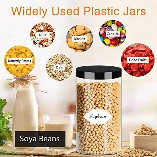 32 OZ Plastic Jars with Lids (16 Count)