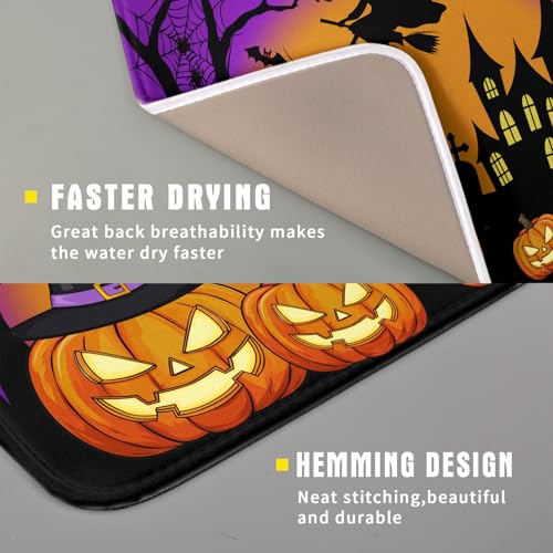 Happy Halloween Pumpkin Dish Drying Mat for Kitchen Counter