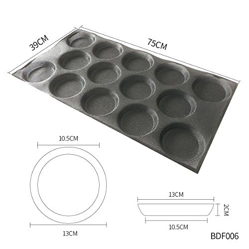 Silicone Hamburger Bread Forms Perforated Silicone Bakery Molds Tartlets Pita Moulds Sheets Food Grade for Industrial Large Size