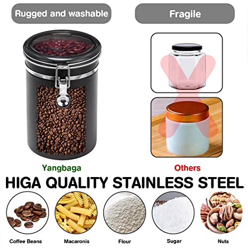 3×63OZ Stainless Steel Coffee Container with Shelf and Scoop for Coffee Bar (80 Ounce)