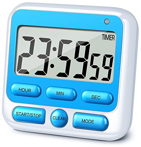 4-in-1 Digital Timer with Count Up/Down, Clock & Alarm, Ring & Silent Modes