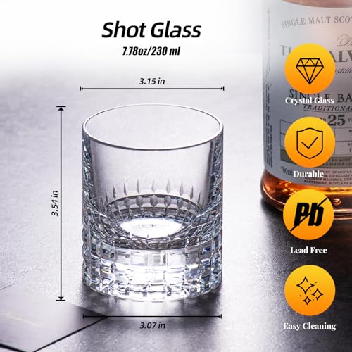 Crystal Whiskey Glasses Set of 2 Old Fashioned Glasses Stemless (2 Count)