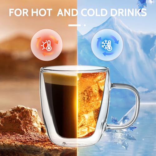 5oz Double Wall Glass Espresso Cups Set of 2 (2 Count)