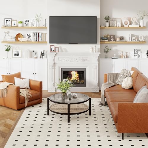 55 Inch Floating Shelves for Wall 8 Inch Deep Oak Shelves Set of 2 (2 Count)