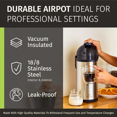 Coffee Carafe Airpot & Cleaning Brush 102oz