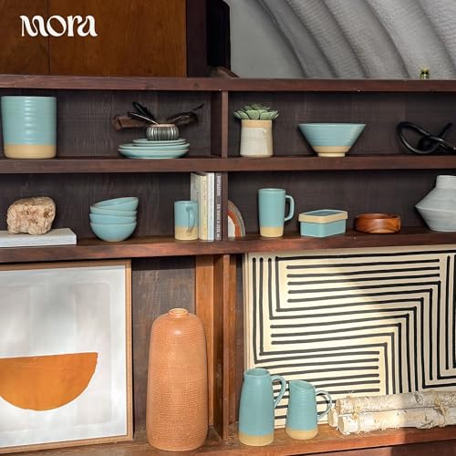 Mora Ceramics Large Tea Mug with Loose Leaf Infuser and Ceramic Lid