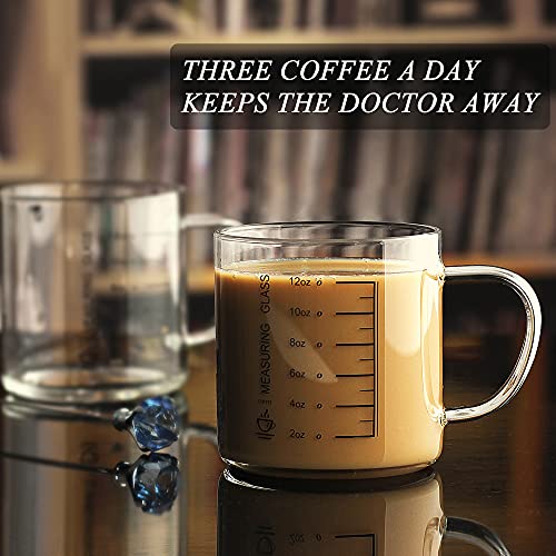 Glass Coffee Tea Cups Set of 2 (2 Count)