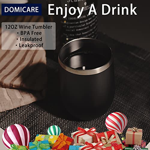 Stainless Steel Wine Tumbler Bulk with Lid (4 Count)