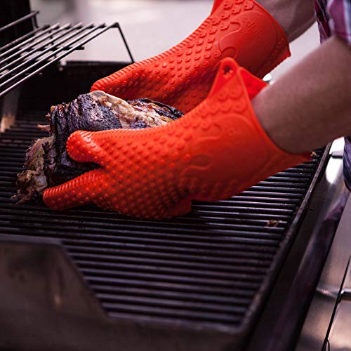 Ekogrips Premium Heat Resistant BBQ Grilling Gloves for Indoor and Outdoor Cooking (2 Count)