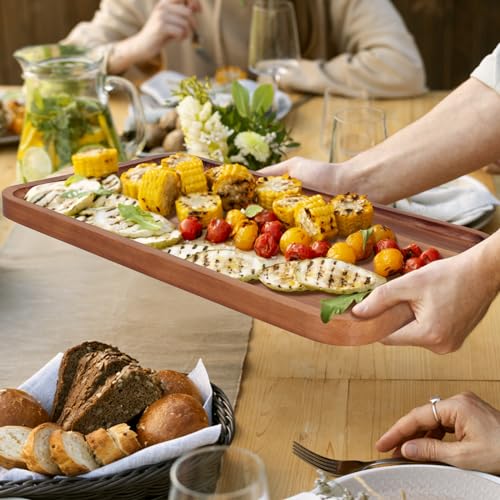 Large Wooden Trays for Serving Food Acacia Charcuterie Boards Party Platter