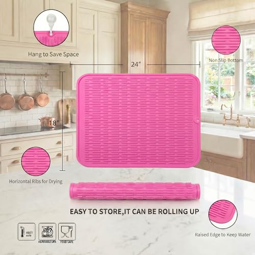 Silicone Dish Drying Mat for Multiple Usage