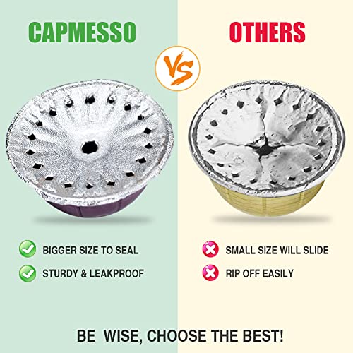 Aluminum Foils Lids to Reuse Vertuoline Capsules Coffee Pods Compatible with Nespresso VertuoLine Machine 64mm (200 Count)