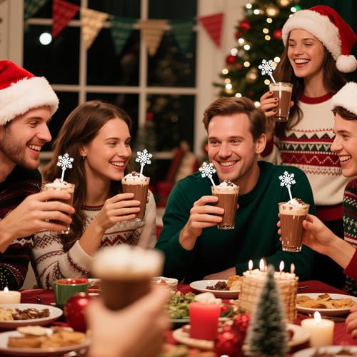 36 Pcs Christmas Snowflake Stir Sticks