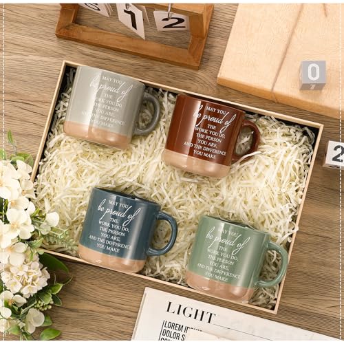 10 Pcs Thank You Mugs Bulk 13 oz Inspirational Ceramic Coffee Mugs May You Be Proud Appreciation Gift Back to School Gift for Teacher Nurse Employee Coworker Office Staff (10 Count)