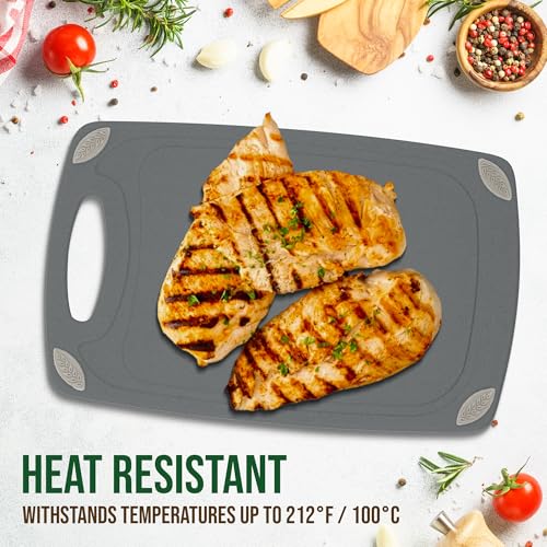 2 Piece Reversible Cutting Board Set Made with Natural Wheat Straw Fiber (2 Count)