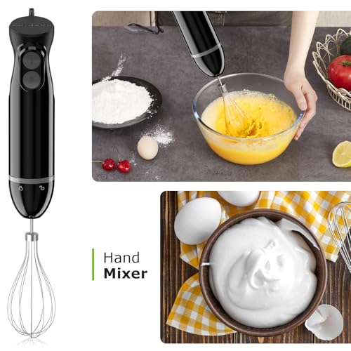 3-in-1 Immersion Blender Handheld with 2 Mixing Speed