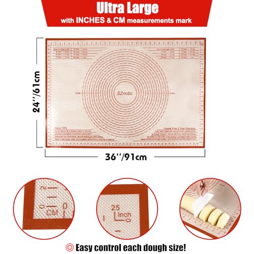 Silicone Pastry Mat 36X24 inch Baking mat Perfect for Dough