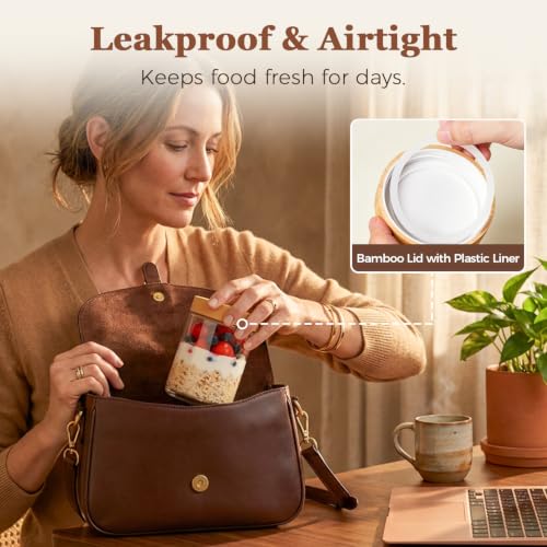 Overnight Oats Containers with Lids 16 oz (4 Count)