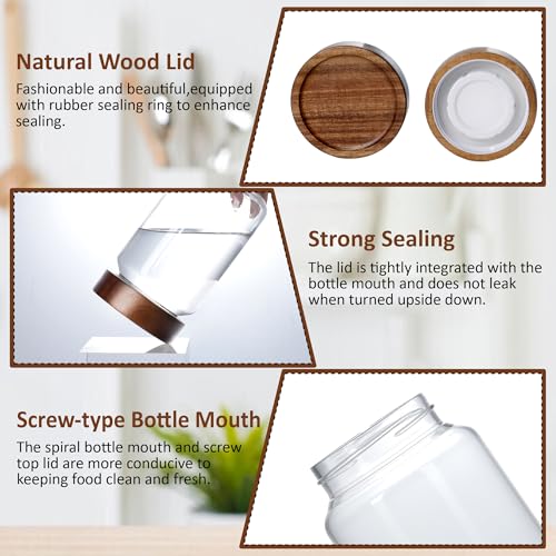 40 fl oz 1200 ml Glass Jar with Airtight Wooden Screw Top Lid
