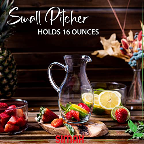 Small 16 Ounce Borosilicate Glass Pitcher with Handle