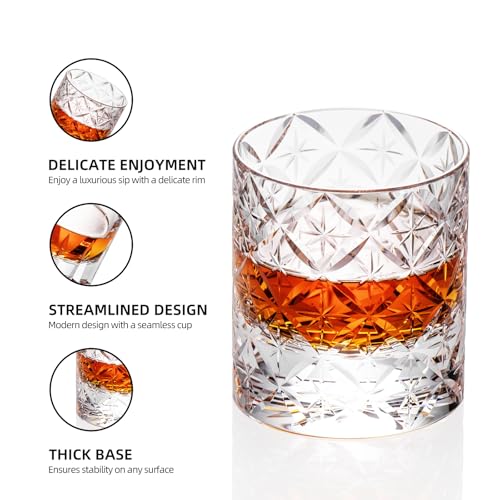 Crystal Whiskey Glasses Set of 2 Hand Blown Old Fashioned Glasses (2 Count)