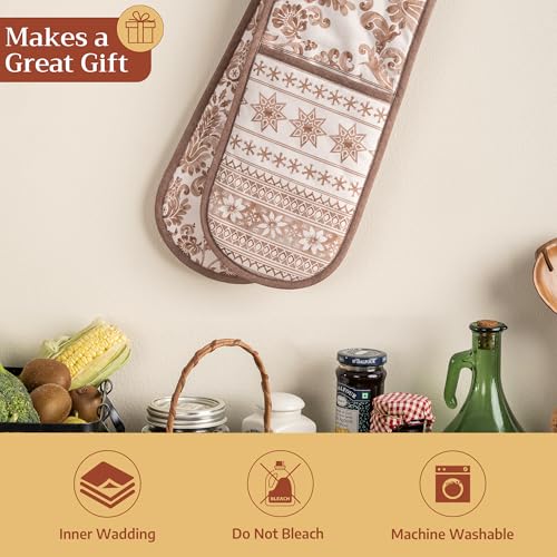 Double Oven Mitts 100% Cotton Double Oven Glove