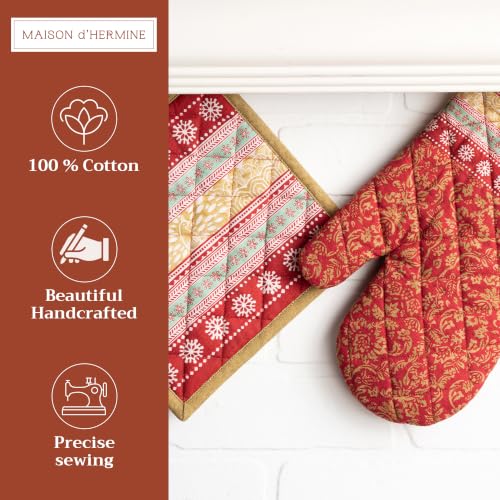 100% Cotton Oven Mitt & Pot Holder Set (2 Count)