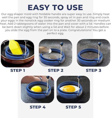 Professional 4 Inch Silicone Egg Ring (2 Count)