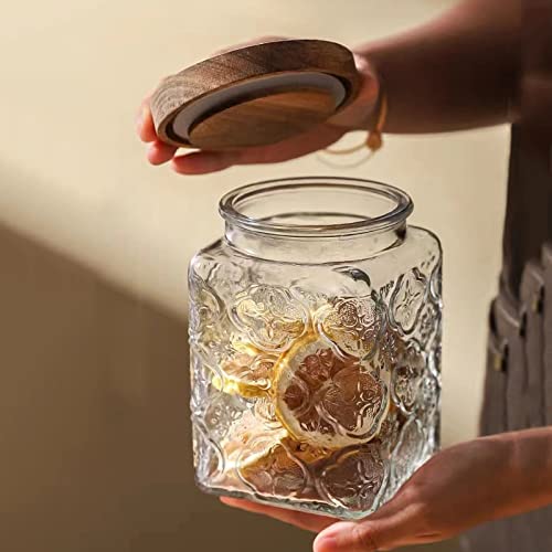 Vintage Glass Airtight Storage Jar Set of 2
