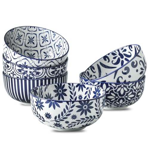 Cereal Bowls 28 Ounce Ceramic Soup Bowls Set of 6 (6 Count)