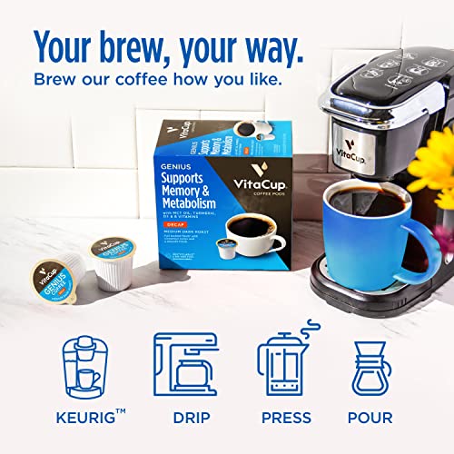 Decaf Genius Keto Coffee Pods with MCT Oil (64 Count)
