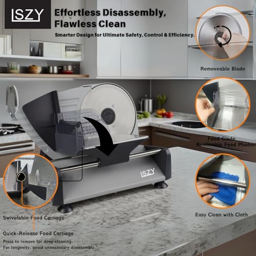 Meat Slicer Electric Meat Cutter with 2 Removable 7.5" Blades