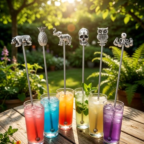 6 Pcs 7.5 Inch Metal Stir Sticks