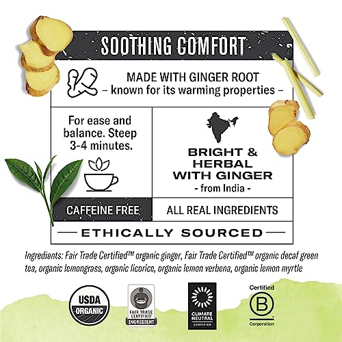 Organic Ginger Lemon Decaf Green Tea (100 Count)