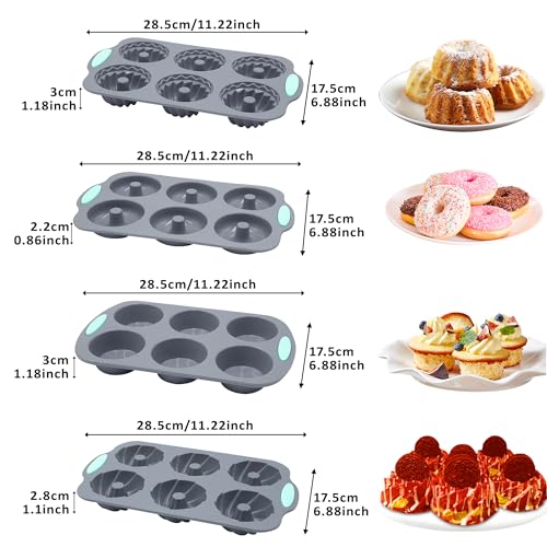 8 Pieces Silicone Donut Pans (24 Count)