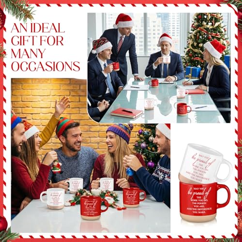 10 Pcs Thank You Mugs Bulk Gifts 13 oz Inspirational Ceramic Coffee Mugs May You Be Proud of Appreciation Gift for Teacher Nurse Employee Office Staff Coworker (10 Count)